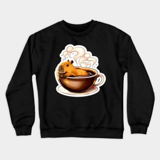 Caffeinated Capybara - Coffee and Naps Combined Design Crewneck Sweatshirt